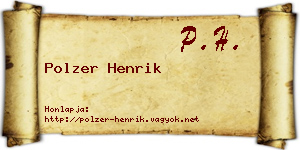 Polzer Henrik névjegykártya